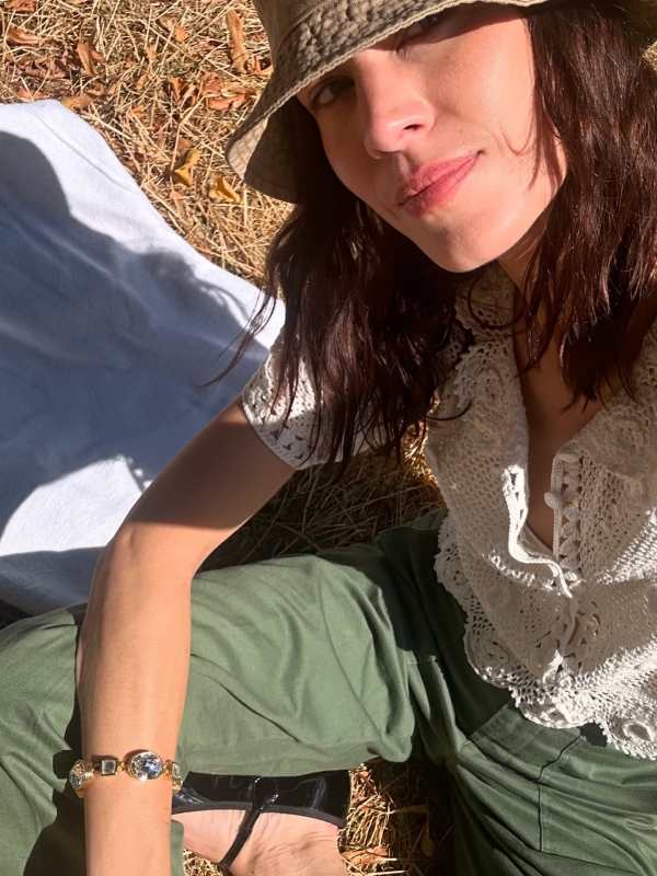 Dôen Clementine Top worn by Alexa Chung | Alexa Chung Outfits and Style