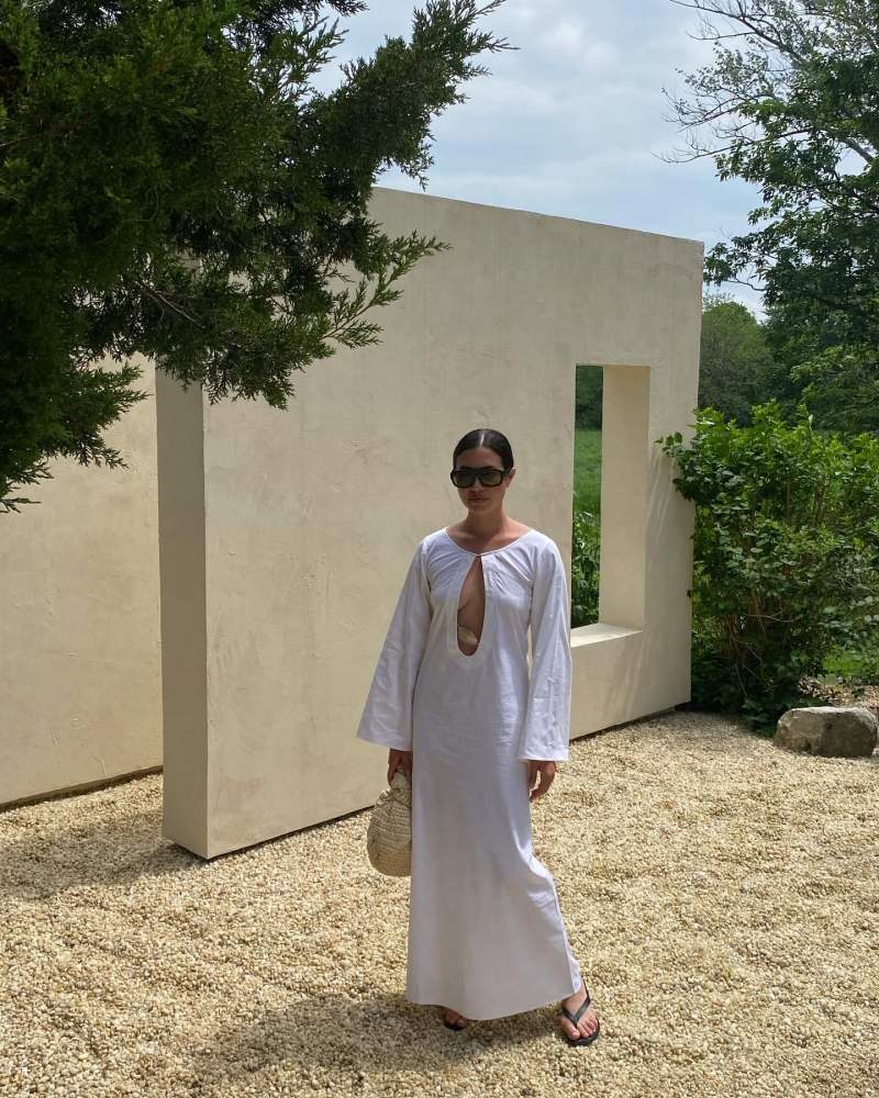 Marlies Grace Exclusive Ocean Cotton Maxi Dress worn by Sasha Mei | sasha.mei's closet