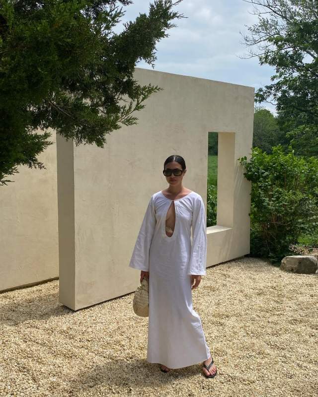 Marlies Grace Exclusive Ocean Cotton Maxi Dress worn by Sasha Mei | sasha.mei's closet