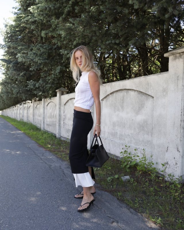 The Garment Black Treviso Midi Skirt and CHANEL Top worn by annijor | annijor's closet