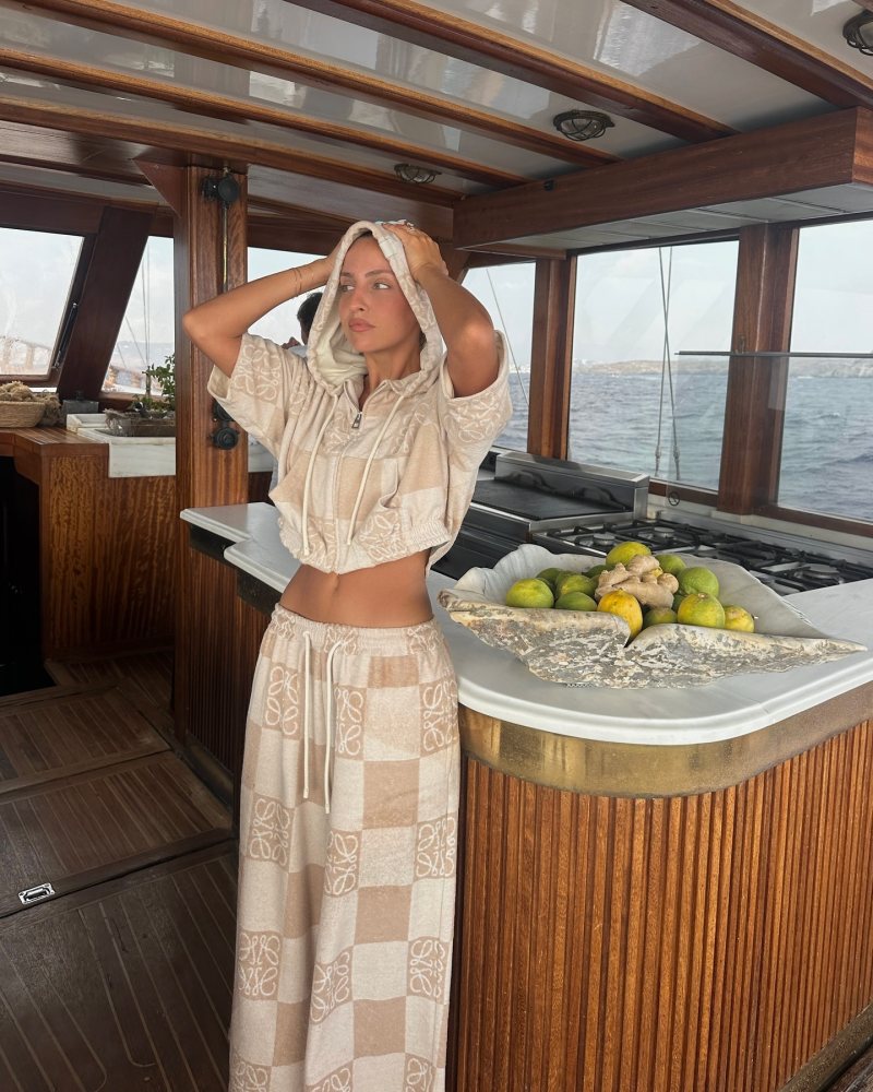 LOEWE Anagram checked cotton-blend hoodie as seen on carla ginola | carla_ginola's closet