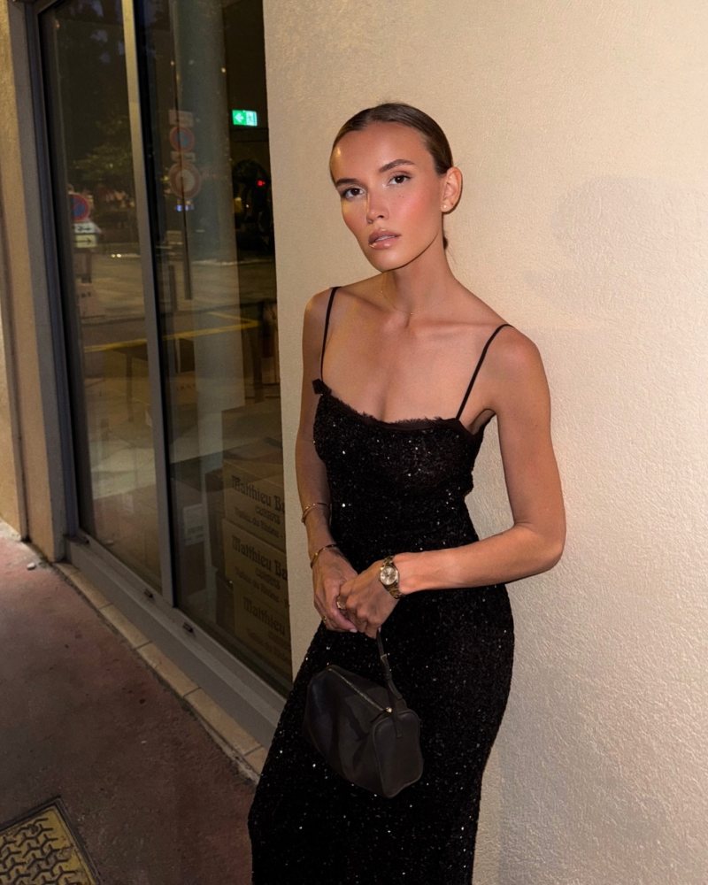 ZARA ZW COLLECTION SEQUINNED SLIP DRESS worn by Ksenia @wustova
