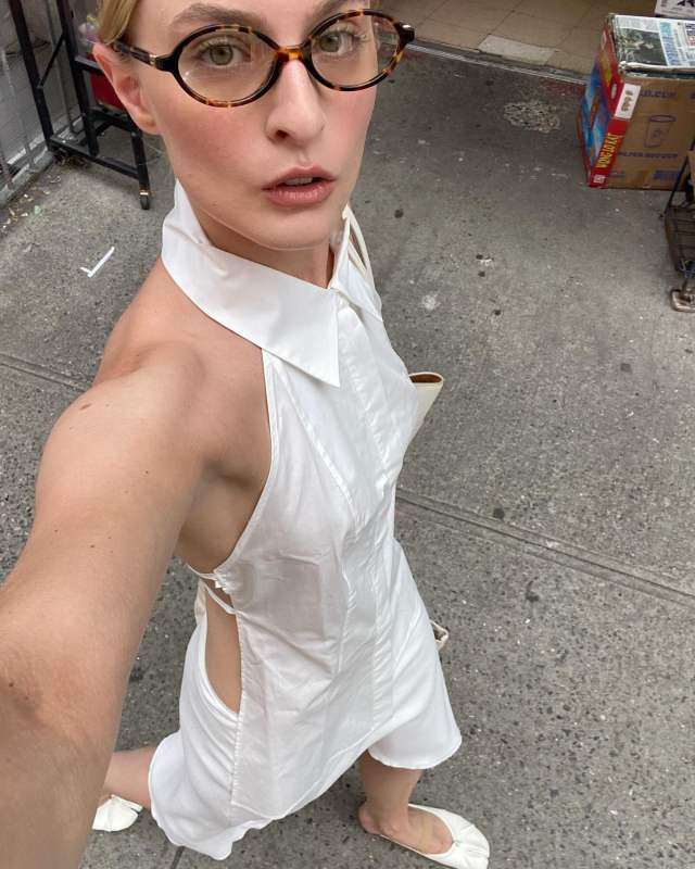 christietyler wearing St. Agni 'White Halter Shirt' and MIU MIU Regard sunglasses.