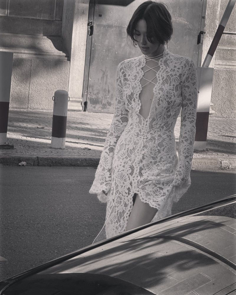 MANURI Sally Lace Midi Dress as seen on Khanh Linh