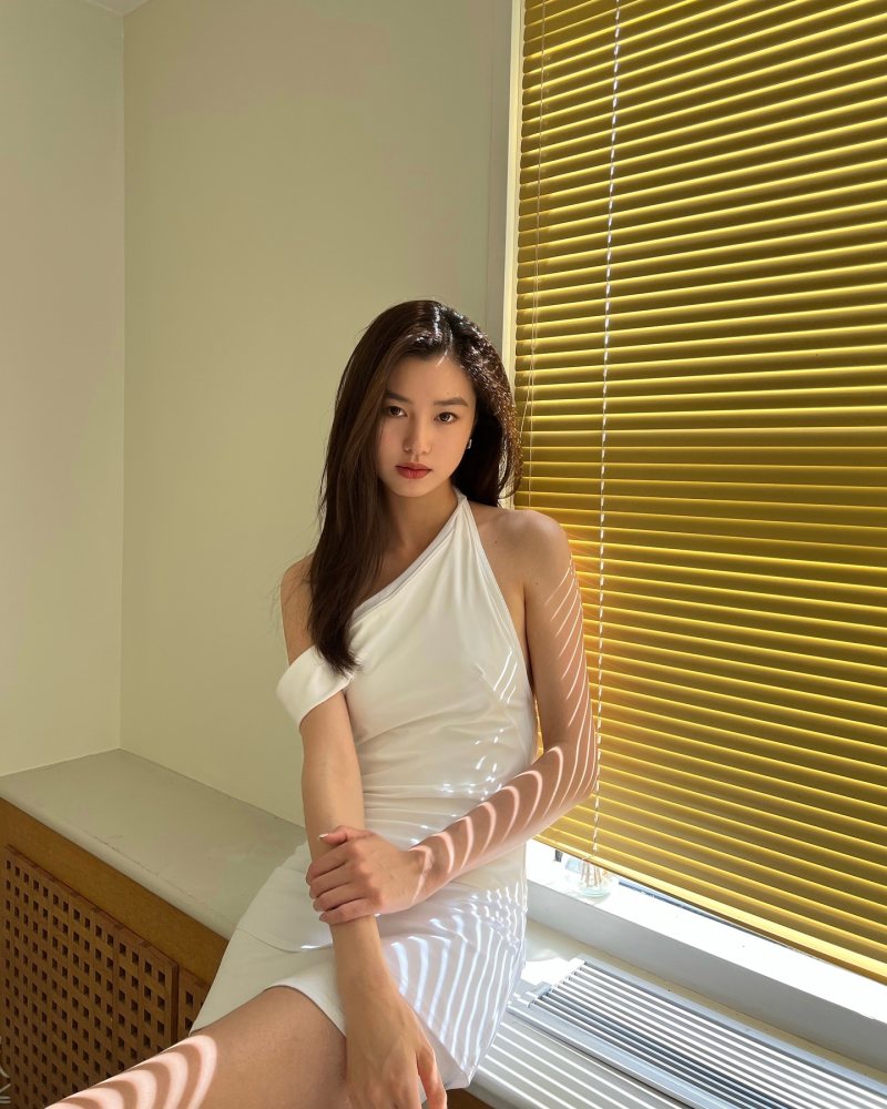 Nike x Jacquemus asymmetric mini dress worn by Estelle 陈瑜 | chen_estelle's closet