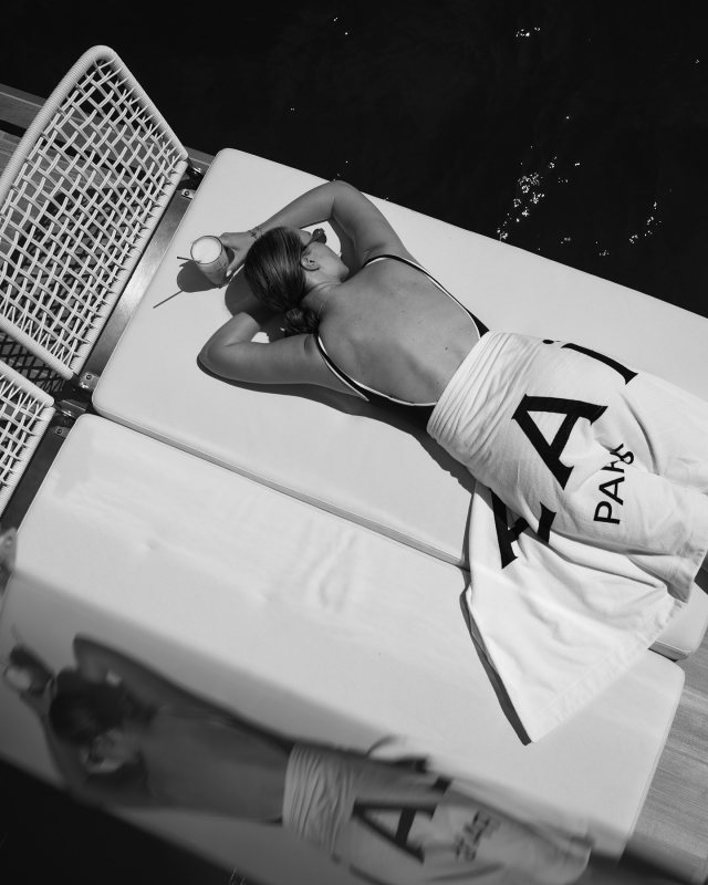 ALEX RIVIERE STUDIO MER ONE PIECE and ALAIA Logo cotton midi skirt worn by Viky Rader | vikyrader's closet