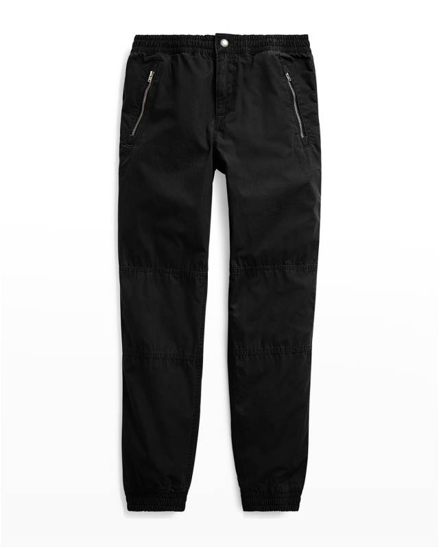 Boy's Poplin Jogger Pants, Size S-