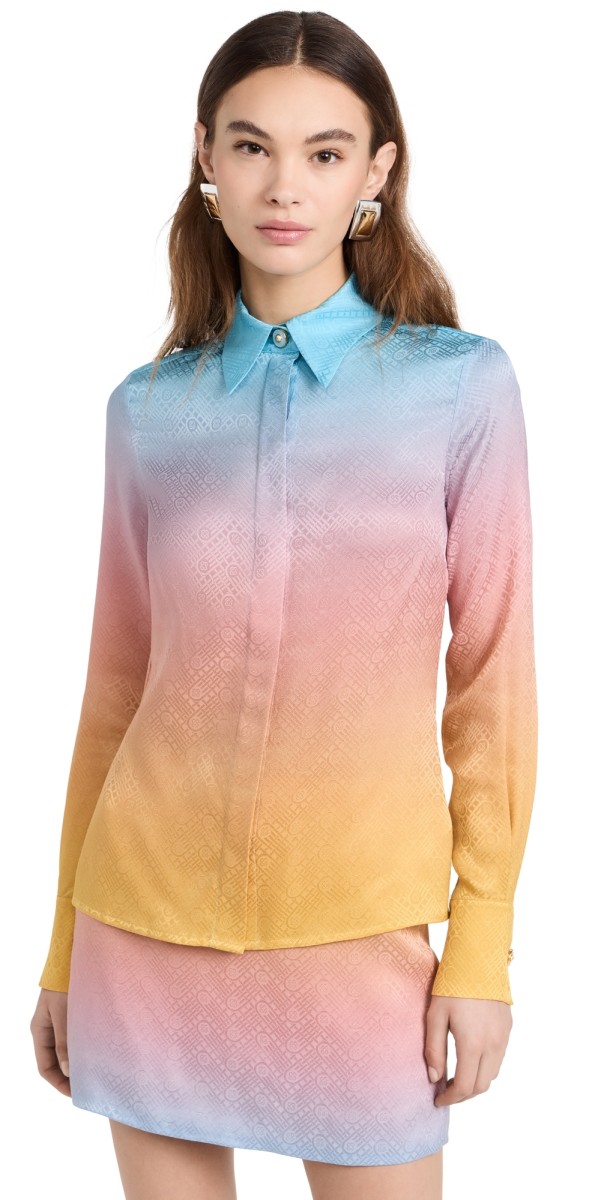Casablanca Pastel Gradient Printed Long Sleeve Silk Shirt PASTEL GRADIENT