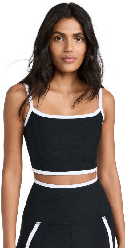 Beyond Yoga Spacedye New Moves High Cropped Tank Darkest Night