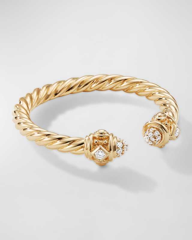 Renaissance Ring with Diamonds in 18K Gold, 2.3mm