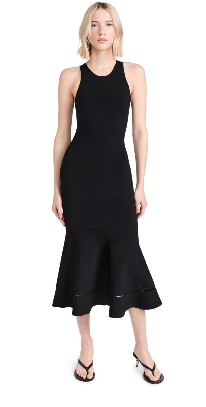 Victoria Beckham Sleeveless Fit And Flare Dress Black