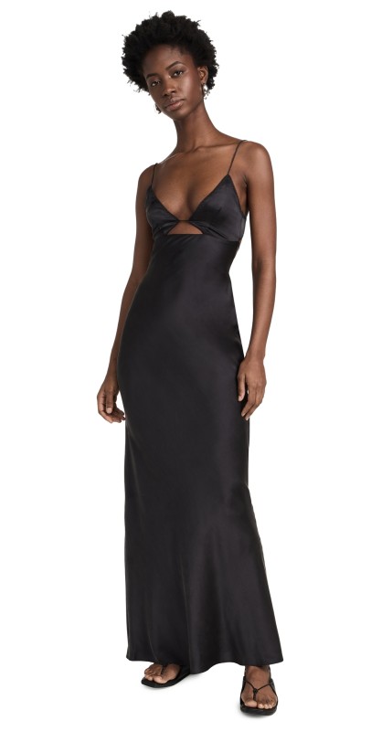 St. Agni Soft Silk Bra Bias Slip Black