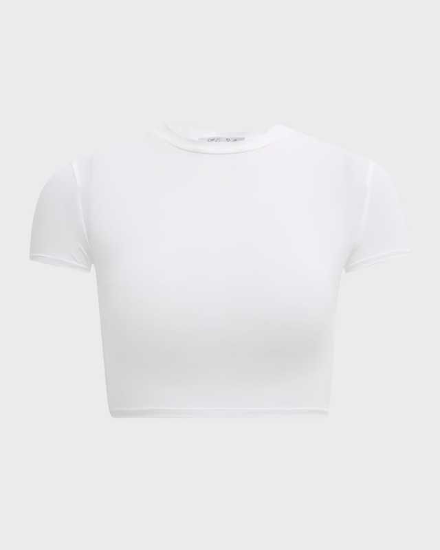 Short-Sleeve Fitted Crop Top