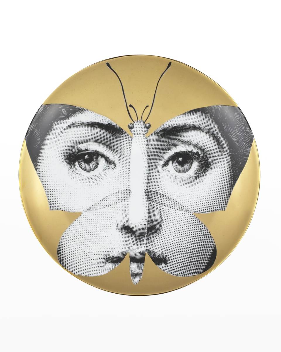 Tema E Variazioni n. 96 Butterfly Face Gold Wall Plate