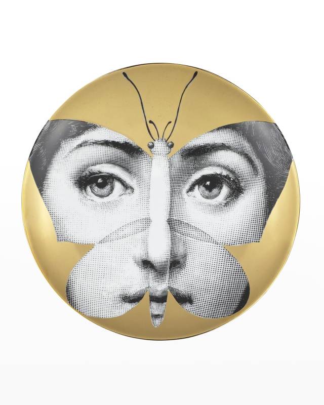 Tema E Variazioni n. 96 Butterfly Face Gold Wall Plate