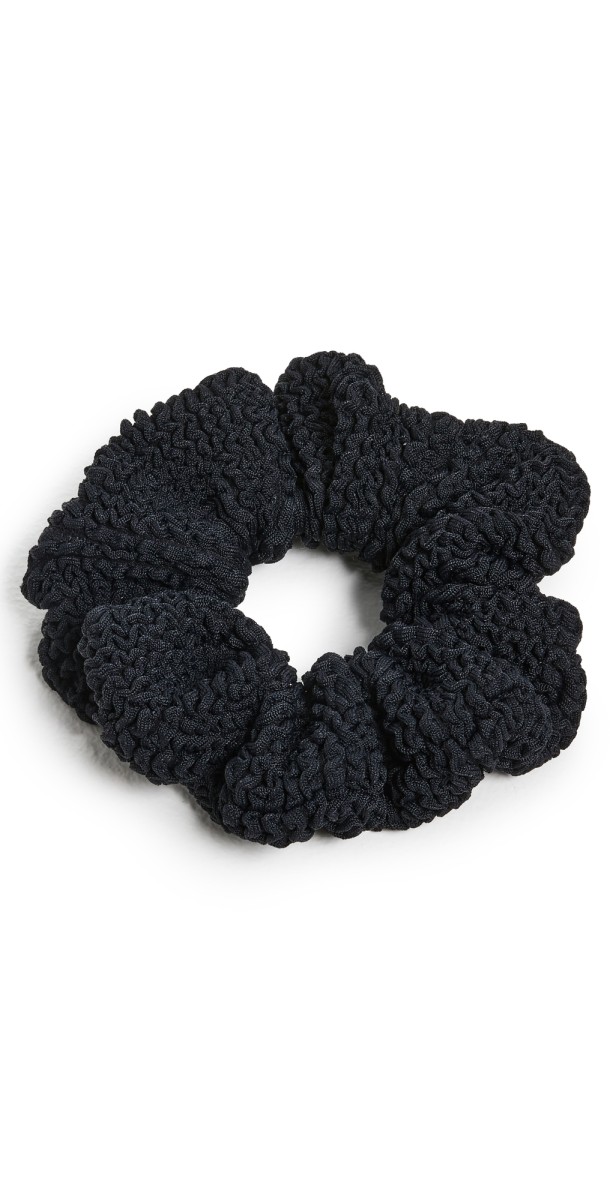 Hunza G T Crinkle Black Scrunchie Black