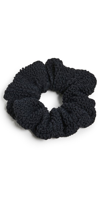Hunza G T Crinkle Black Scrunchie Black