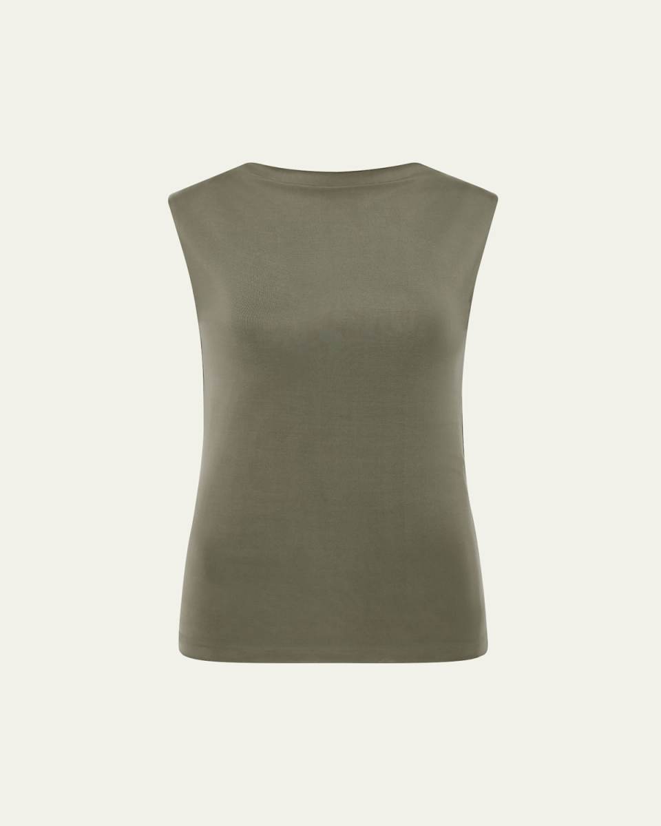 Cupro Jersey High-Neck Top
