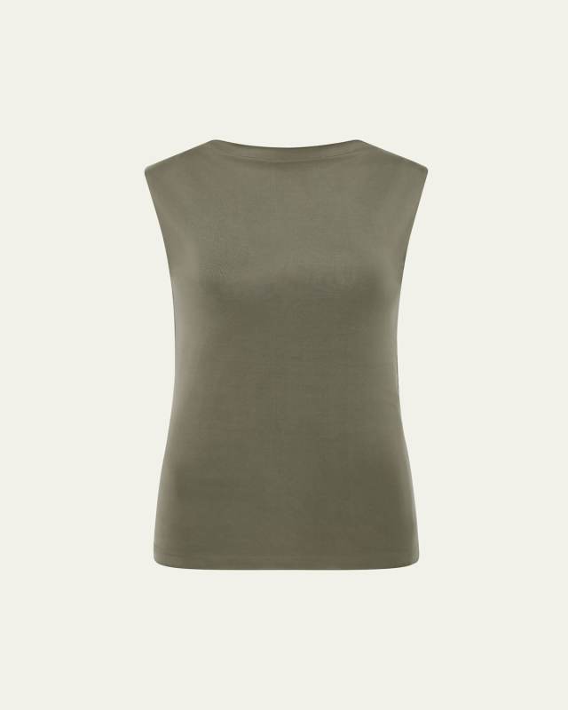 Cupro Jersey High-Neck Top