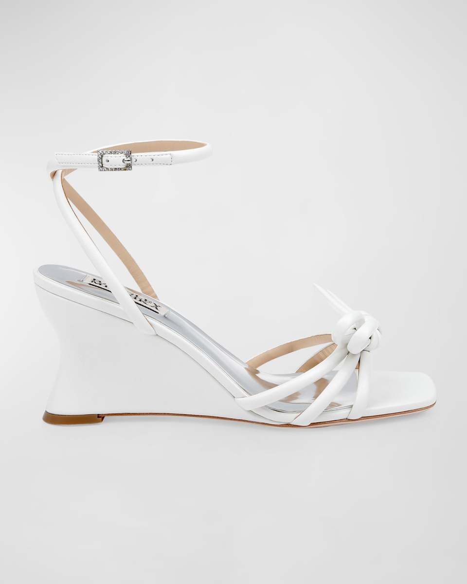 Luciana Knot Ankle-Strap Wedge Sandals