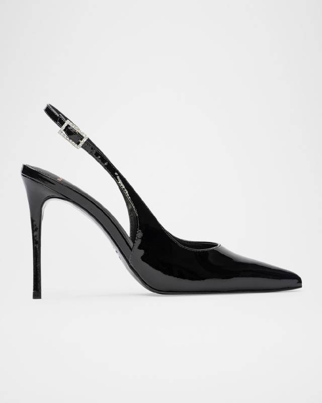 Alloy Patent Leather Slingback Pumps