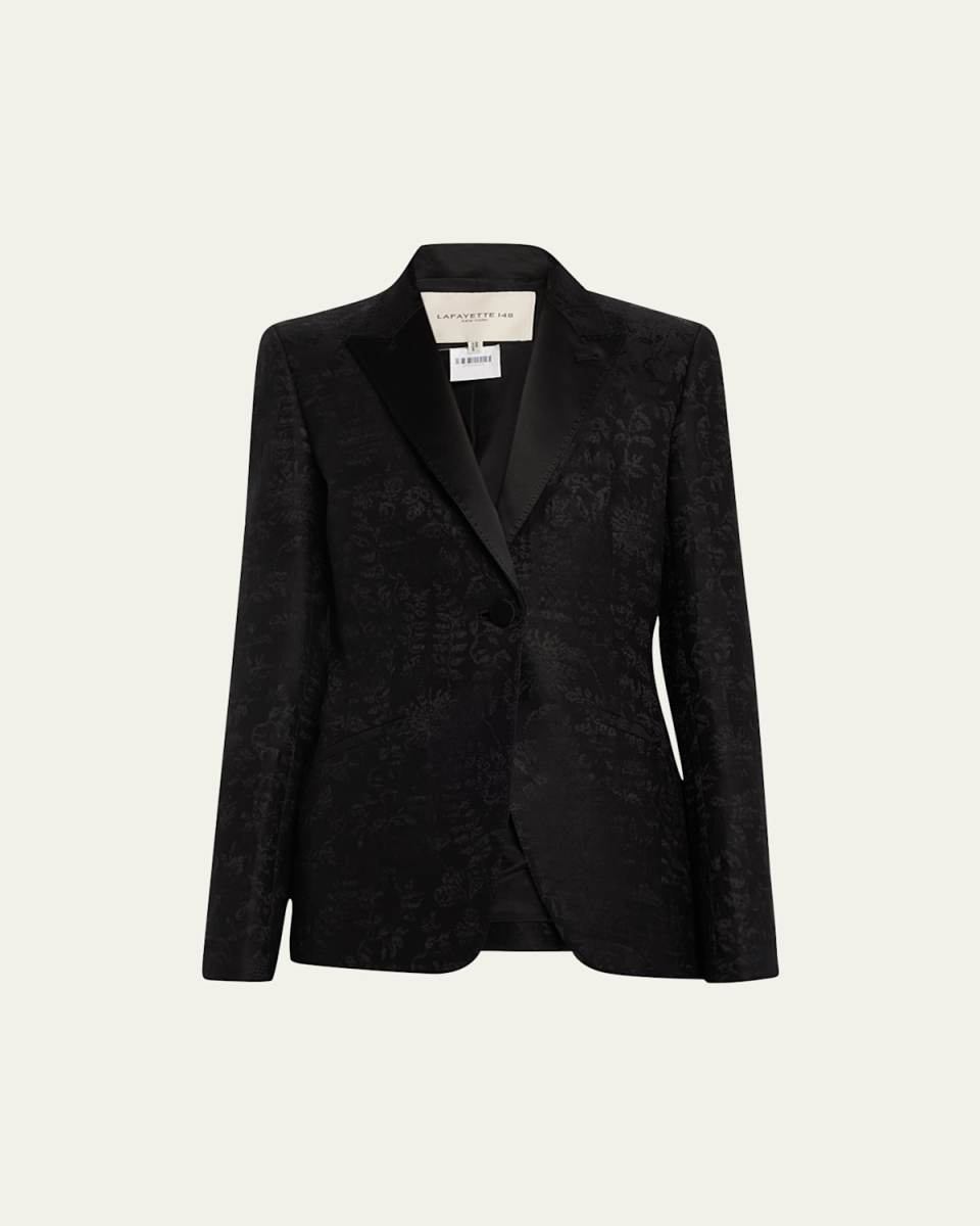 Floral-Print Single-Button Blazer