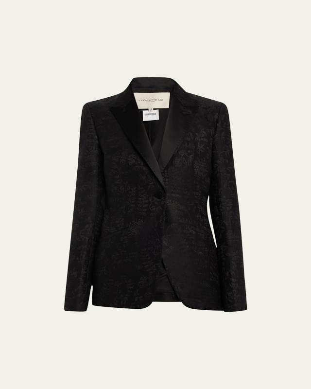 Floral-Print Single-Button Blazer