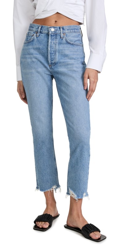 AGOLDE Riley High Rise Straight Crop Jeans Haven