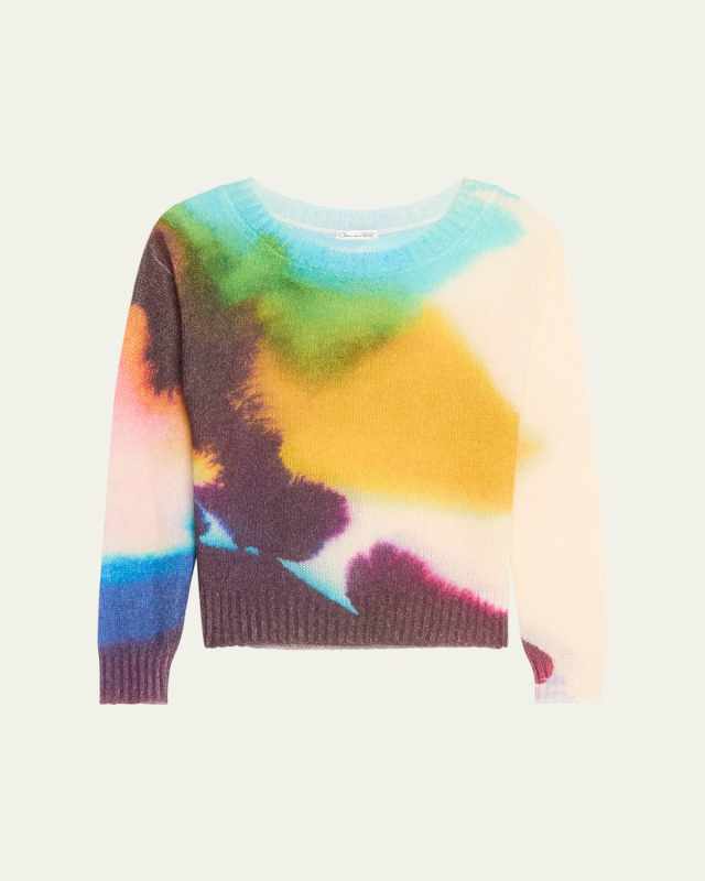 Abstract Watercolor Mohair Wool Pullov