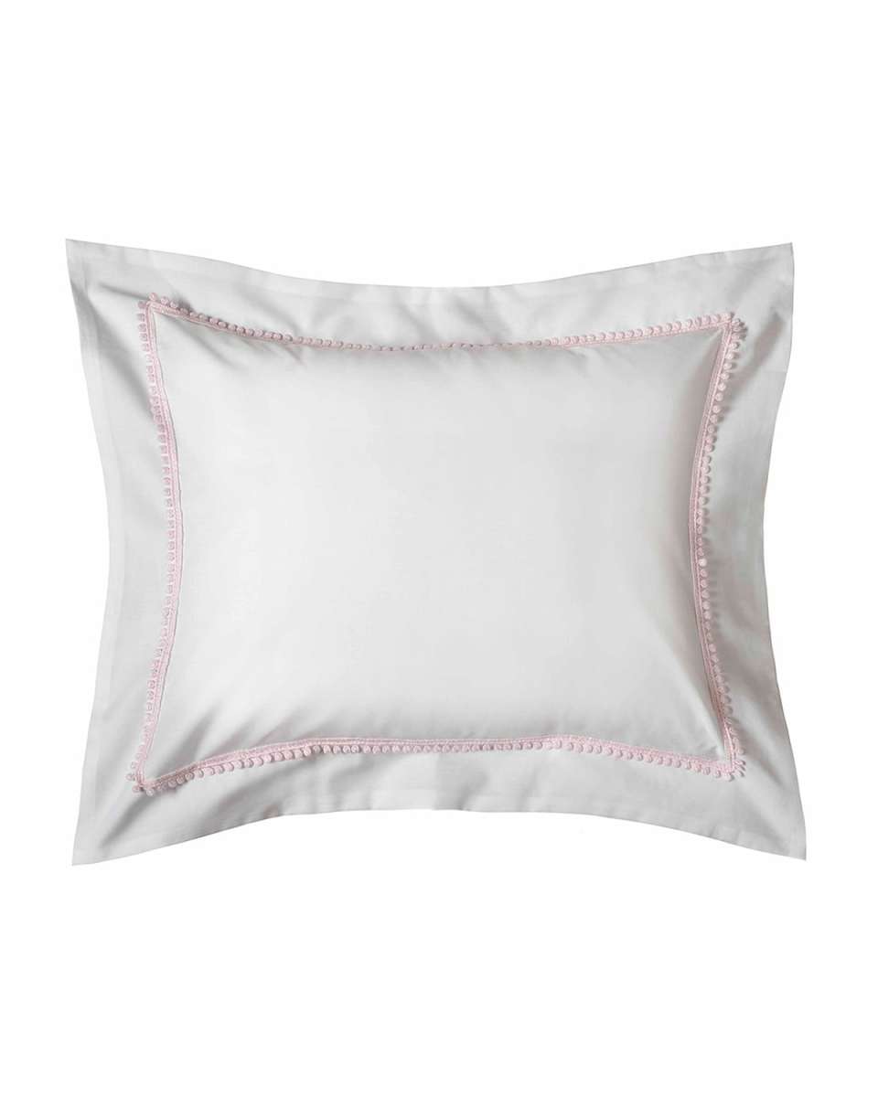 Bitsy Dots Boudoir Sham, White/Light Pink