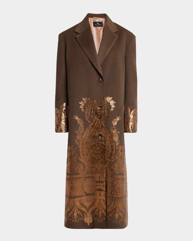Long Paisley Wool Cashmere Coat