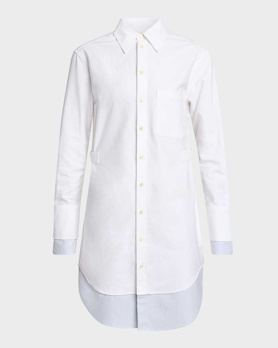 Short Button Down Double Shirt Dress