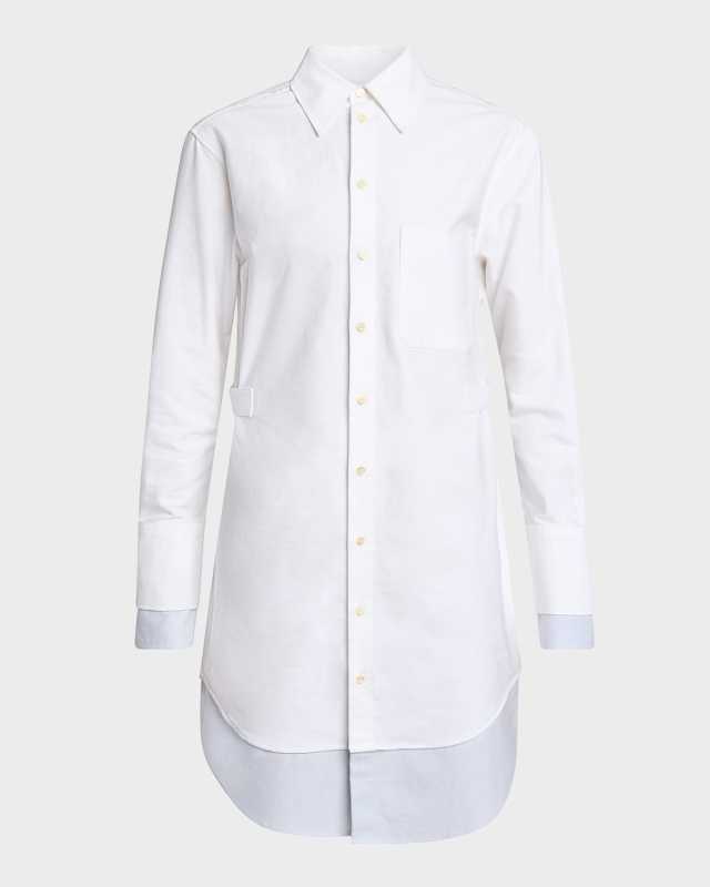 Short Button Down Double Shirt Dress
