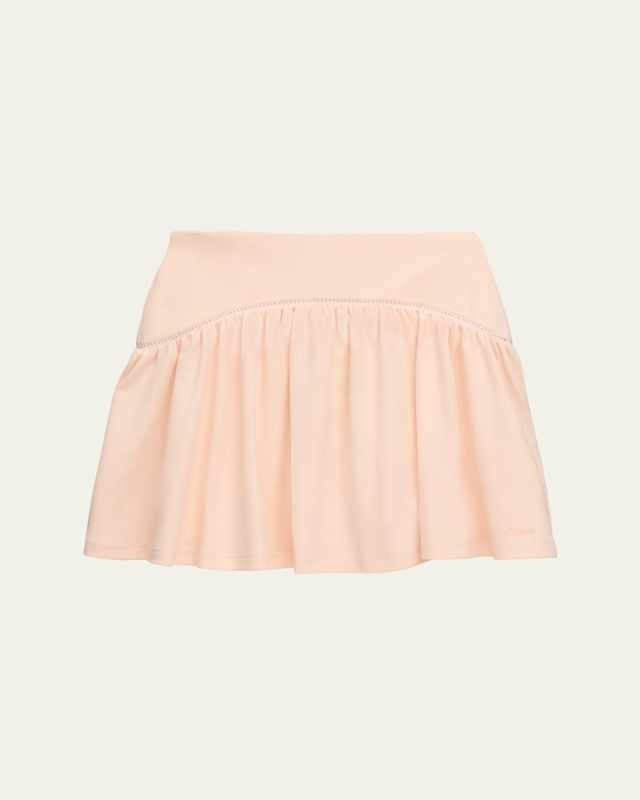 Girl's Openwork Ladder Hemstitch Mini Skirt, Size 4-14