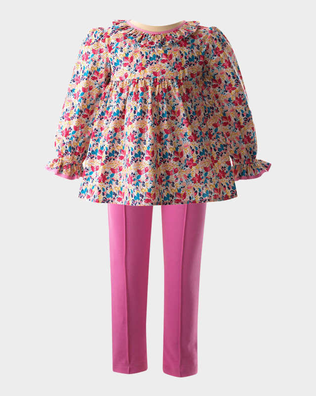 Girl's Winter Berry Leggings Set, Size 2-