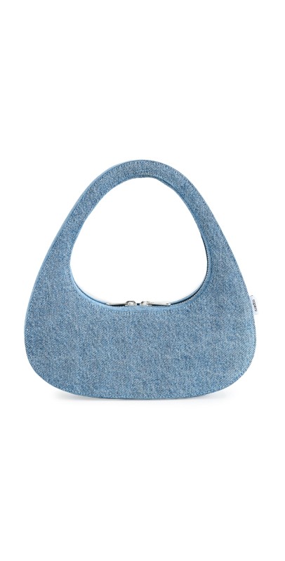 Coperni Denim Baguette Swipe Bag Washed Blu