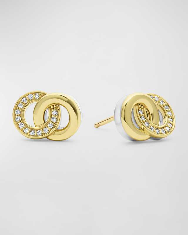 Signature Caviar Interlocking Diamond Stud Earrings