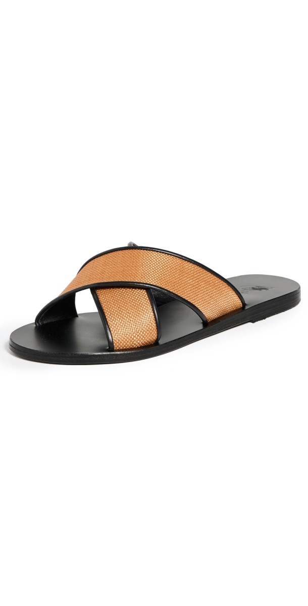 Ancient Greek Sandals Thais Sandals Cognac/Black