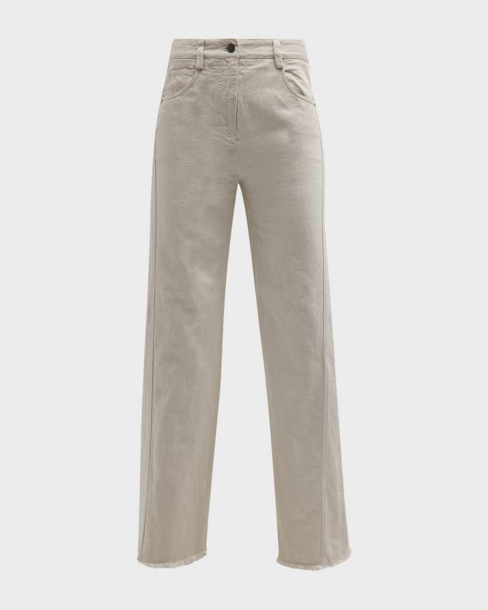 Wide-Leg Denim Puddle Pants