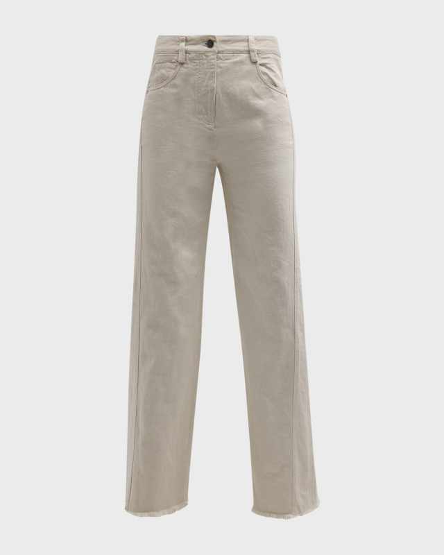 Wide-Leg Denim Puddle Pants