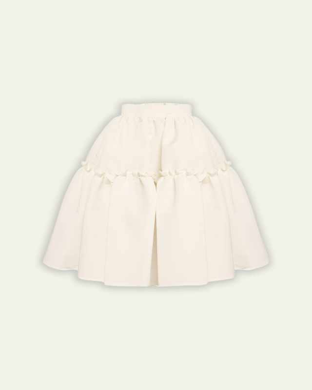 Tafetta Gathered Babydoll Mini Skirt