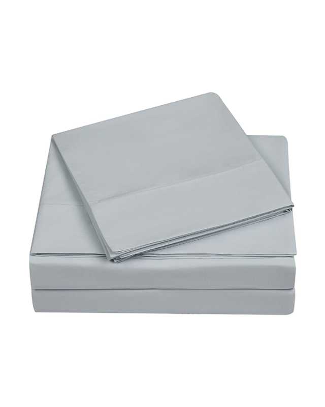 4-Piece 400-Thread Count Percale Full Sheet Set, Gray