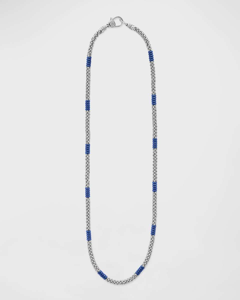 Blue Caviar Sterling Silver Ceramic 12-Station Necklace