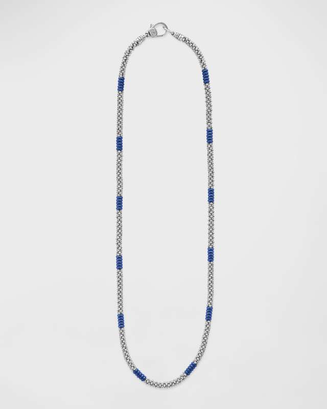 Blue Caviar Sterling Silver Ceramic 12-Station Necklace