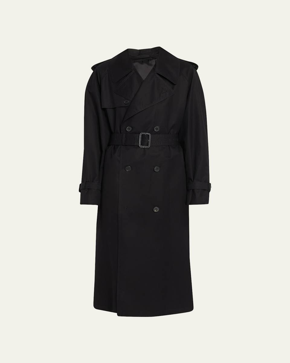 Double-Breasted Long Trench Coat