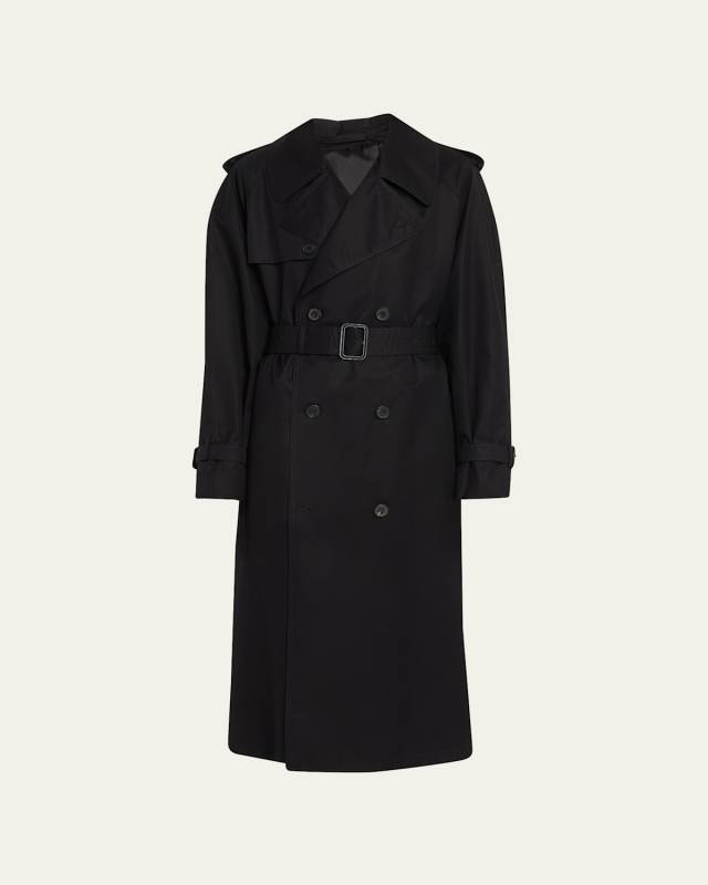 Double-Breasted Long Trench Coat