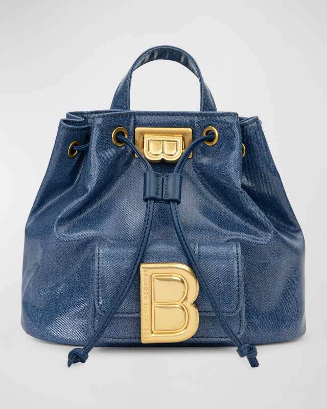 Midori Patent Denim Leather Backpack
