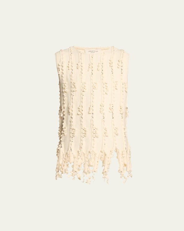 Sleeveless Crochet-Trim Tunic