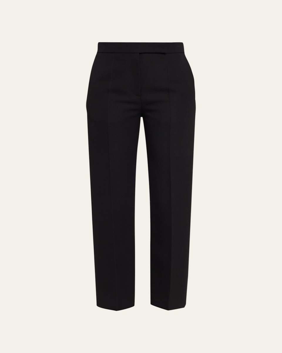 Vesta Straight-Leg Crop Wool Crepe Pants