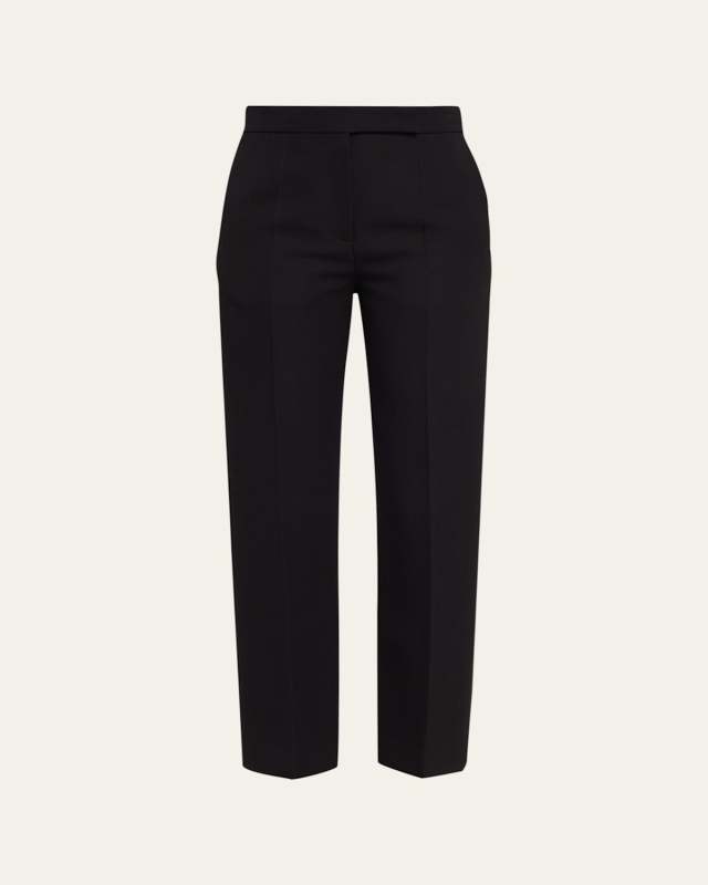 Vesta Straight-Leg Crop Wool Crepe Pants